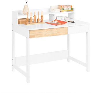 SoBuy Schreibtisch FWT106, Computertisch mit 2 Ablagen Bürotisch Arbeitstisch für Homeoffice