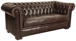 Dreisitzer-Sofa Chesterfield Tiffy aus echtem Rindsleder Braun