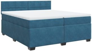 vidaXL Boxspringbett mit Matratze Blau 200x200 cm Samt 3286406