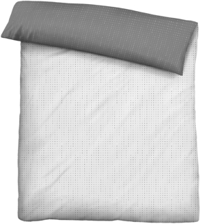 biberna 0636047 Mako-Satin Bettwäsche PUNKTE - MIX & MATCH, sturmgrau, 1x 155x200 cm + 1x 80x80 cm