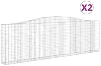 vidaXL Gabionen mit Hochbogen 2 Stk. 400x30x120/140cm Verzinktes Eisen 3145839