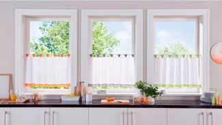 OTTO home Scheibengardine Bitola (1 St), Schlaufen, transparent, Voile, Fertiggardine, transparent