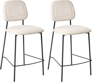 Set mit 2 Barstühlen DUETTE Samtstoff Hellbeige