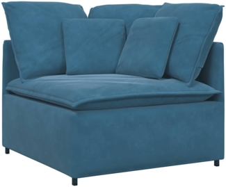 vidaXL Modulares Sofa Eckmodul mit Kissen Blau 100 cm 4104458