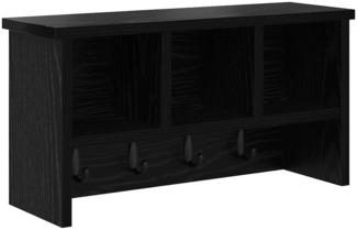 vidaXL Wandmontierter Kleiderständer mit Regal Schwarz Eichen-Optik 874308