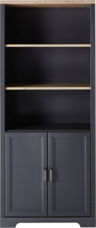 Mehrzweckschrank Set Arbeitszimmer JÜLICH-36 in Graphit mit Artisan Eiche Nb.