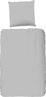 good morning Renforcé Bettwäsche 2 teilig Bettbezug 135x200 cm Kopfkissenbezug 80x80 cm Uni Duvet Cover 0270.50.08 Light grey