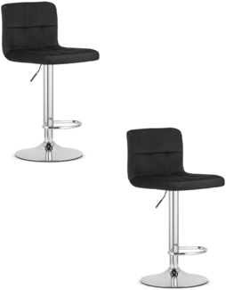 Valora HAXU Drehhocker, schwarzer Samt, Chromfuß x 2 | drehbar