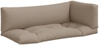 vidaXL Palettenkissen 3-tlg. Taupe Stoff 360952
