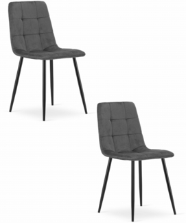 Valora PYRA Stuhl, dunkelgrauer Samt, modernes Design, 2 Stück