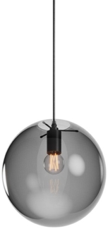 s.luce Orb Glaskugel Hängeleuchte Schwarz, Rauch Ø 30cm