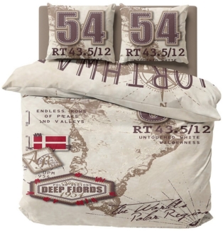 Visaggio Bettwäsche 135x200 155x200 155x220 Bettbezug Allergiker geeignet, Microfaser, 2 teilig, Landkarte