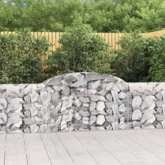 vidaXL Gabionen mit Hochbogen 30 Stk. 300x30x80/100cm Verzinktes Eisen 3146519