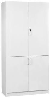 Material Schrank Mora 2100 x 1000 x 470 mm Birke 4-teilige Tür