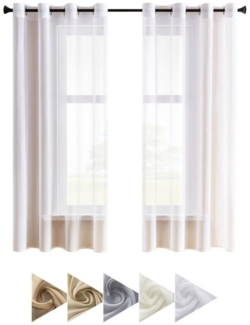BYSURE Gardine (2 St), Ösen, transparent, Sheer Voile Vorhang
