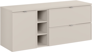 Badmöbel-Set 140 cm mit Tischplatte (46x140cm), Kaschmir matt
