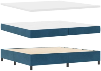 vidaXL Boxspringbett mit Matratze Dunkelblau 200 x 200 cm Samt 3344472