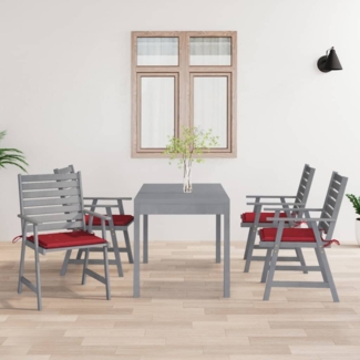 vidaXL Garten-Essstühle mit Kissen 4 Stk. Massivholz Akazie 3078410