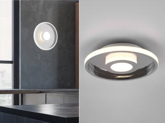LED Deckenleuchte ASCARI, rund, Silber Chrom, Ø 30cm, dimmbar, IP44