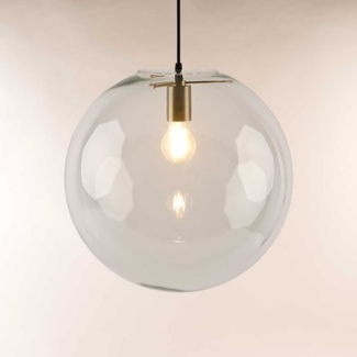 s.luce Orb Glaskugel Galerieleuchte 5m Abhängung Gold, Klar Ø 40cm