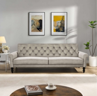 Dorel Home 3-Sitzer Tyne, Schlafsofa 222 cm, Bettfunktion (110/190cm), pflegeleichter Velours