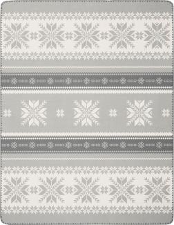 Biederlack Wohndecke Snow Crystals Größe 150x200 cm grau Plaid