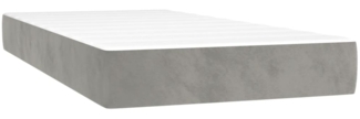 vidaXL Taschenfederkernmatratze Hellgrau 100x210x20 cm Samt 4016570
