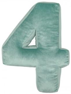 Betty's Home Zahlenkissen 4 Mint (40cm) NUM-4-VEL-MINT