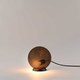 s.luce Orb Glaskugel Tischlampe Braun Ø 20cm