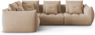 Micadoni Ecksofa Bloom 3-Sitzer Samt Sand Links