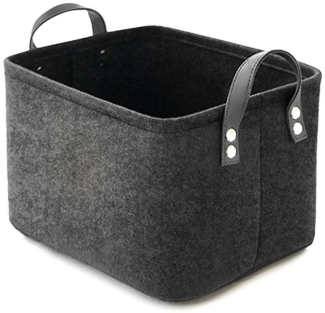 QUBEBU Aufbewahrungsbox Aufbewahrungsbox Aufbewahrungskorb Filz Filzkorb Aufbewahrung Taschen (Farbe: Blau / Braun / Hellgrau / Dunkelgrau, Waschbar, Passt auf den Boden, ins Schrankregal, ins Bücherregal)