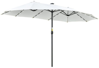 Outsunny Sonnenschirm Gartenschirm, Marktschirm, Terrassenschirm, LxB: 450x265 cm, Doppelsonnenschirm, Regenschirm, für Garten, Balkon, Schwarz+Weiß