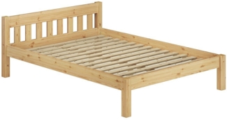 ERST-HOLZ Bett Ehebett Landhaus Kiefer Massivholz 180x200 mit Rost, Kieferfarblos lackiert