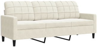 vidaXL 3-Sitzer-Sofa Creme 180 cm Samt 4007642