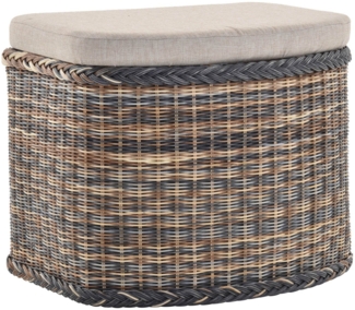 Krines Home Wäschetruhe Wäschekorb bauchig Sitz Truhe Sitzbank mit Deckel Sitzhocker Polster (Wäschebox mit Inlett), Sitzbank mit Stauraum
