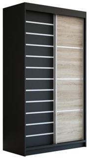 Schwebetürenschrank COLIN 2-türig Schrank 120 cm Farbe: Schwarz , sonoma