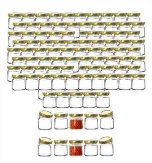 BigDean 100x kleine Marmeladengläser 53 ml - Made in Germany - Gläschen mit Schraub-Deckel - Mini Einmachgläser - Honiggläser - Probiergläser für Gastgeschenke & Hochzeit