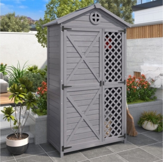 HAUSS SPOLE Garten-Geräteschrank Gartenmöbel Aufbewahrungsschuppen, Werkzeughaus für Garten, Grau, BxT: 101.5x56.5 cm, (1 St), verblassungsfrei, wetterfest