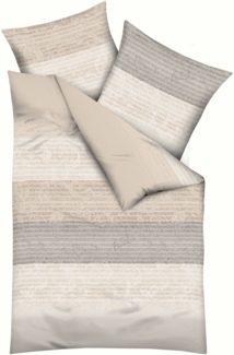 MONDO Bettwäsche PALAST, Creme, Taupe, Braun, 135 x 200 cm, Baumwolle, 2 teilig, mit Reißverschluss