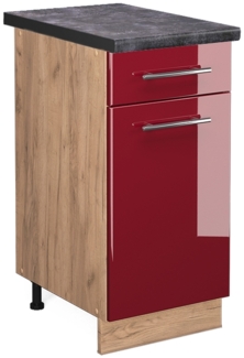 Küchenunterschrank Fame-Line Bordeaux Hochglanz 40 cm , AP Anthrazit Vicco