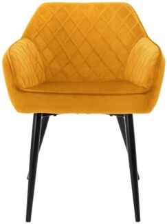 ML-DESIGN Polsterstuhl Esszimmerstühle mit Rücken- & Armlehne moderne Design Küchenstühle (6 St), Esstischstühle 6er Set Samt Bezug Senfgelb Wohnzimmerstuhl bis 120 kg