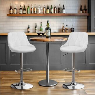 Yaheetech Barhocker (1 St), Verstellbare Sitzhöhe 61,5 cm - 83 cm Polsterhocker mit Fußstütze