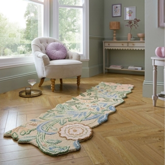FLAIR RUGS Wollteppich Bryony Floral, rechteckig, Höhe: 10 mm, Wolltepich, Esszimmer, Wohnzimmer, Flur