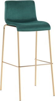 CLP Barhocker Hoover Samtbezug Metallgestell in Gold-Optik,grün