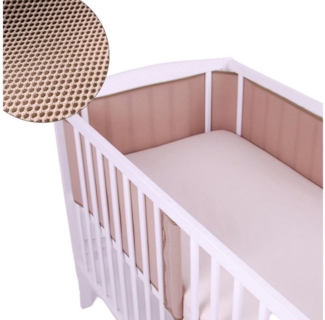 BabyLux Bettumrandung BabyLux Nestchen AIR Babybett Bettumrandung Umrandung Atmungsaktiv, Beige_1x180cm