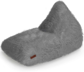 Green Bean® Sitzsack Felloptik Indoor 150x100x100cm mit 220 Liter EPS-Perlen Füllung - Kuschelig Weich Waschbar - Grau