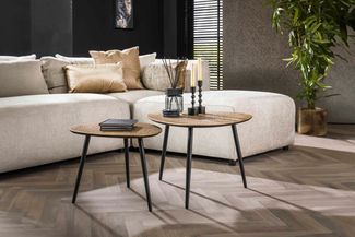 KAWOLA Couchtisch LAUCA Set 2-tlg. Metall bronze dreieckig 43 x 59 x 80 cm