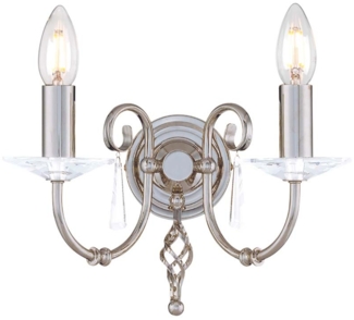 Wandlampe, Stahl, Nickel, H 22 cm