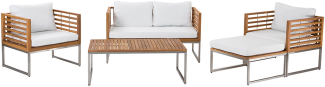 Lounge Set mit Tisch BERMUDA Akazienholz Heller Holzfarbton