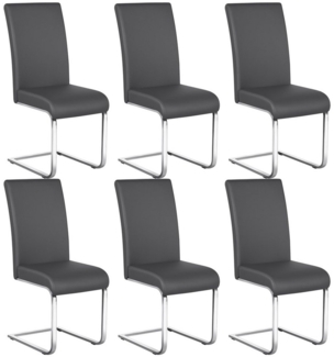 Yaheetech Esszimmerstuhl 2/4/6-er Küchenstuhl (6 St), Schwinger Polsterstuhl mit Ergonomischer Rückenlehne & Metallbeine